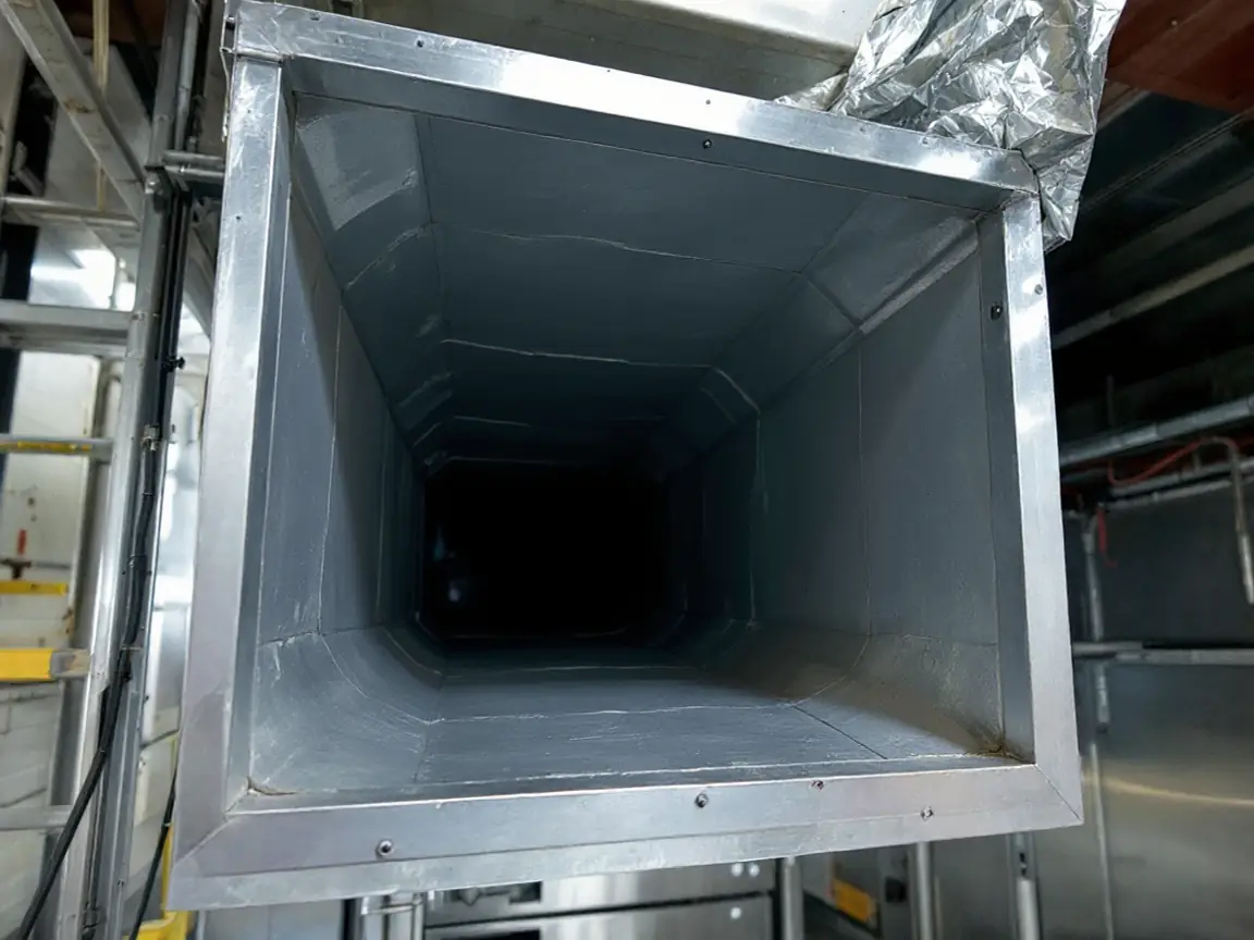 After: Ductwork access, cleaned to bare metal